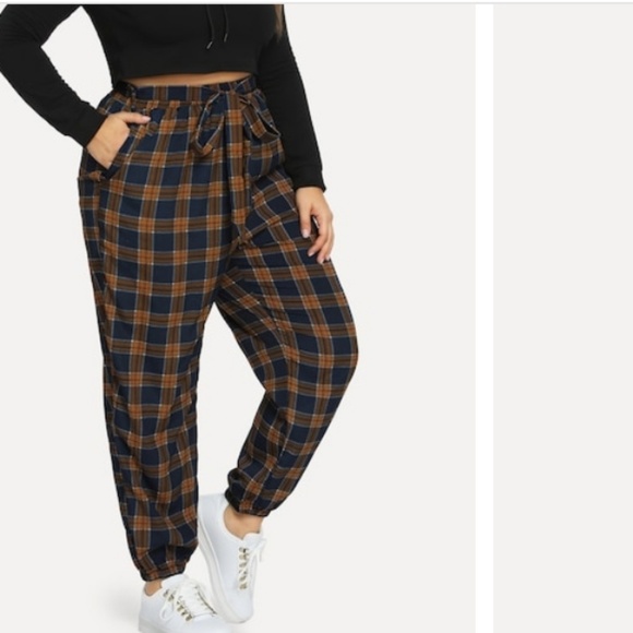 plus size plaid pants